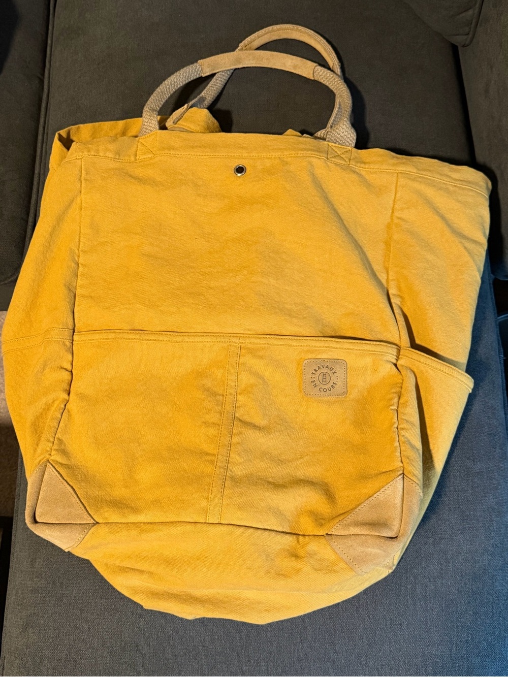Travaux En Cours Large Tote In Havana Yellow